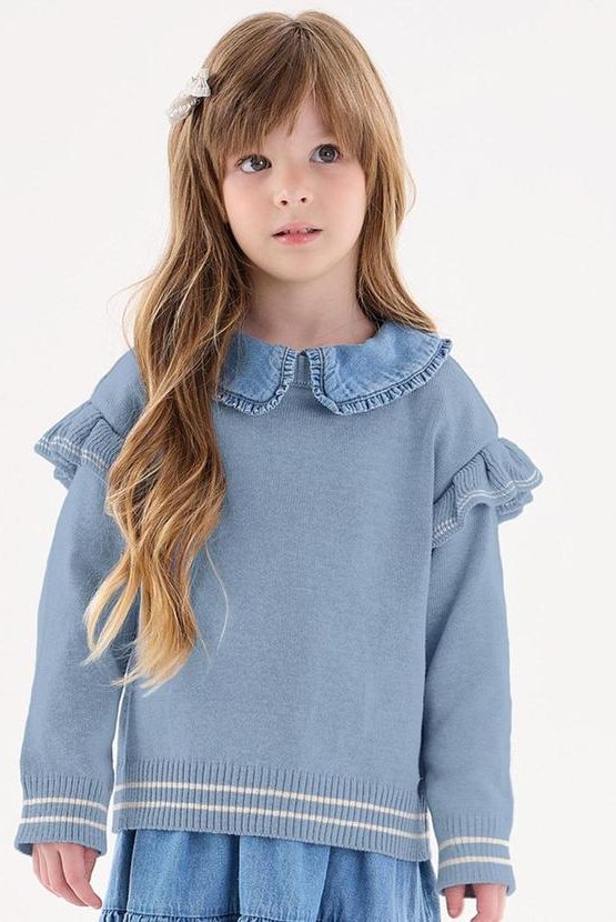 Imagem principal Blusão em Tricô Infantil Menina Azul Up Baby Up Baby