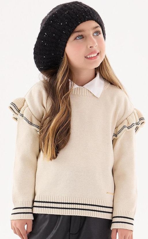 Imagem principal Blusão em Tricô Infantil Menina Bege Up Baby Up Baby