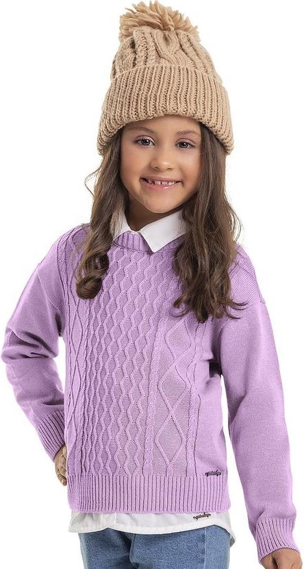 Imagem principal Blusão em Tricô Infantil Menina Roxo Quimby Quimby