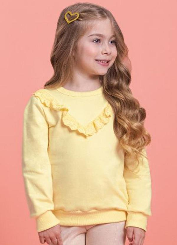 Imagem principal Blusão Infantil em Molecotton Felpado Amarelo Milli E Nina Milli E Nina