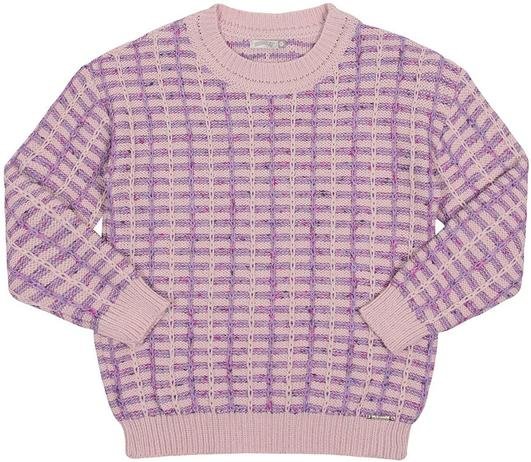 Imagem principal Blusão Infantil Menina em Tricô Bicolor Rosa Alakazoo Alakazoo