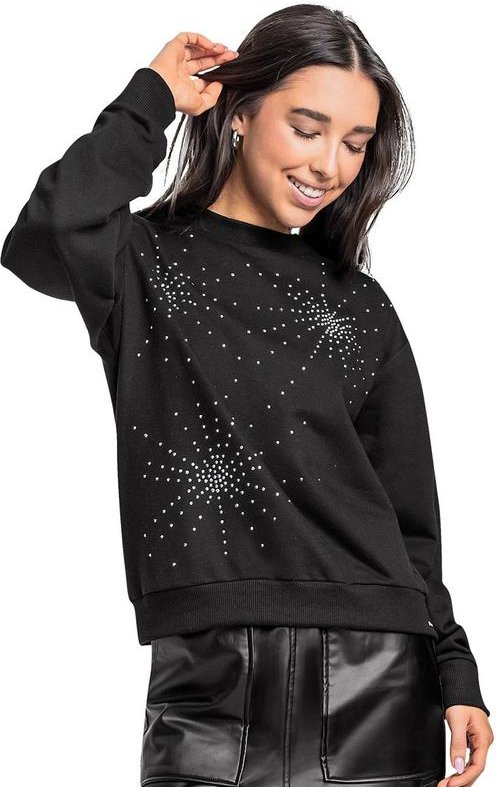 Imagem principal Blusão Juvenil em Moletom com Strass Preto Gloss Gloss