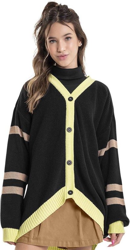 Imagem principal Cardigan em Tricô Juvenil Preto Gloss Gloss