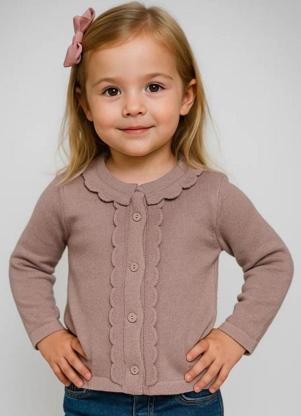 Imagem principal Cardigan Infantil com Babado Rosa Anadoda Anadoda