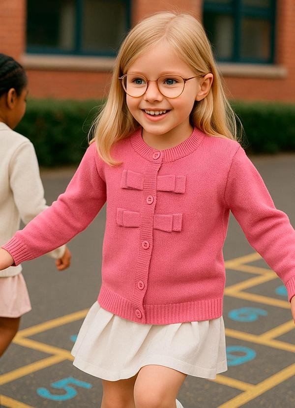 Imagem principal Cardigan Infantil com Laços Rosa Anadoda Anadoda