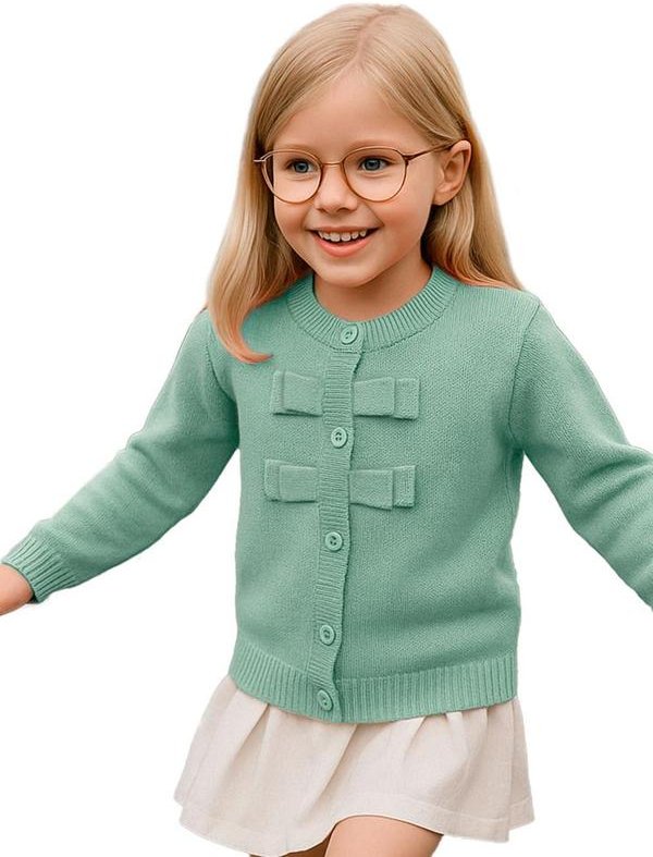 Imagem principal Cardigan Infantil com Laços Verde Anadoda Anadoda