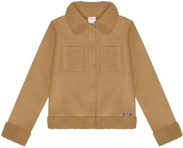 Imagem principal Cardigan Infantil Menina em Veludo Dublado Bege Alakazoo Alakazoo