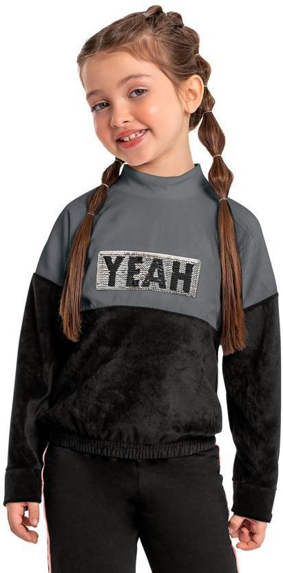 Imagem principal Casaco Infantil em Plush Preto Quimby Quimby