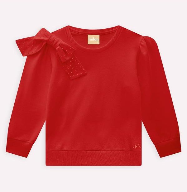 Imagem principal Casaco Infantil Menina com Laço Vermelho Milon Milon