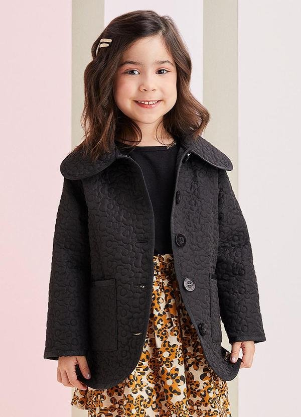 Casaco Matelassê Preto Preto