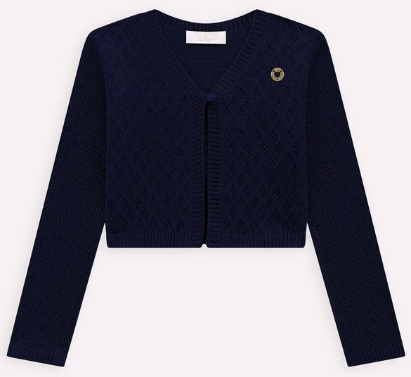 Imagem principal Bolero Infantil Menina em Tricot Azul Milon Milon