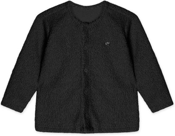 Cardigan Manga Longa Infantil Preto