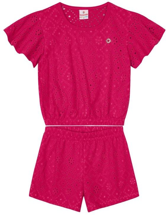 Imagem principal Conjunto Infantil Menina em Malha Rosa Brandili Brandili