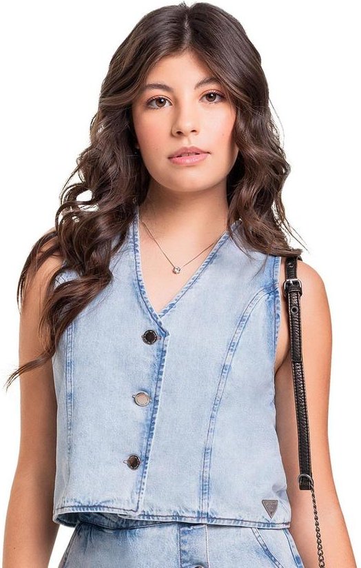 Imagem principal Colete Cropped Jeans Juvenil Azul Gloss Gloss