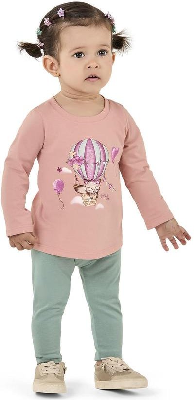 Imagem principal Conjunto Bebê Blusa Estampada e Legging Rosa Elian Elian