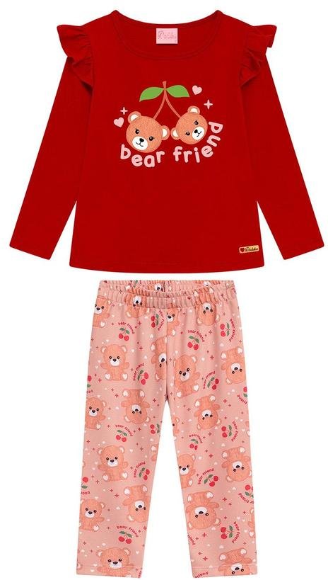 Conjunto Blusa e Legging Suplex Vermelho