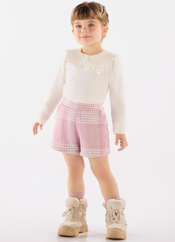 Imagem principal Conjunto Blusa e Shorts Xadrez Bege Up Baby Up Baby