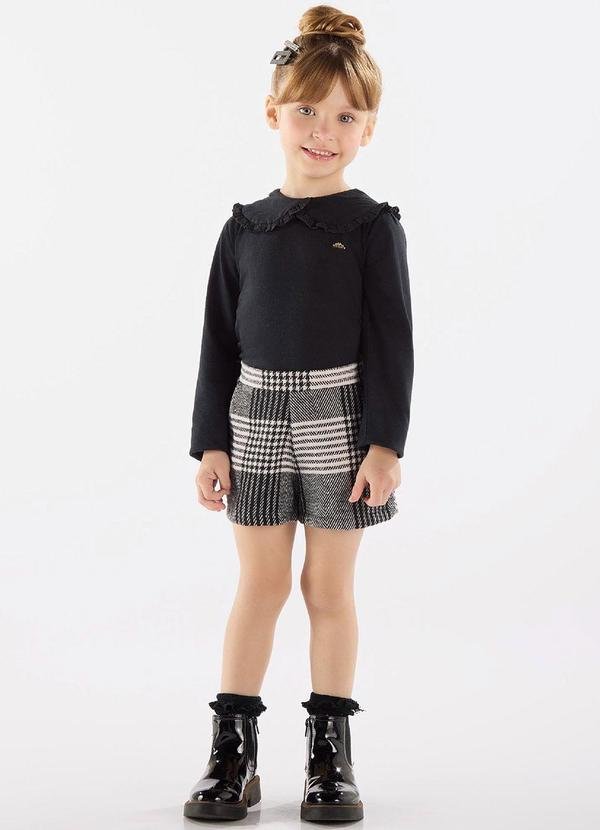 Imagem principal Conjunto Blusa e Shorts Xadrez Preto Up Baby Up Baby