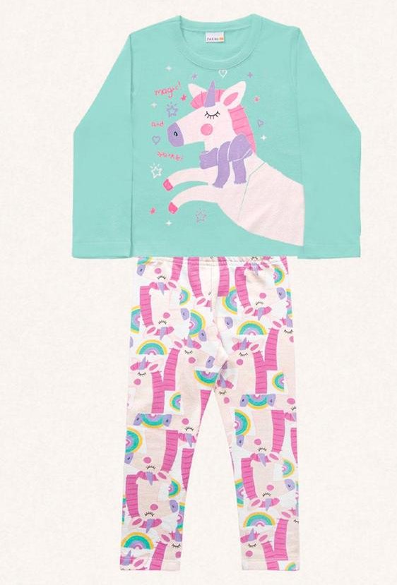 Imagem principal Conjunto Blusa Manga Longa/Legging Verde Fakini Kids Fakini Kids