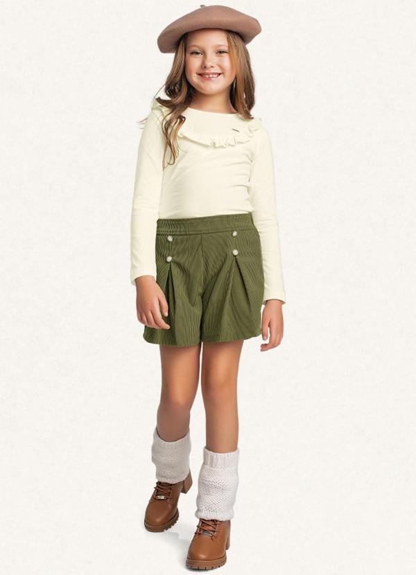 Imagem principal Conjunto Blusa Manga Longa/Short Verde Fakini Kids Fakini Kids
