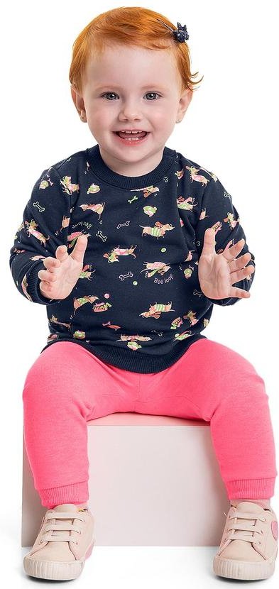 Imagem principal Conjunto Blusão e Calça Bebê Menina Azul Bee Loop Bee Loop