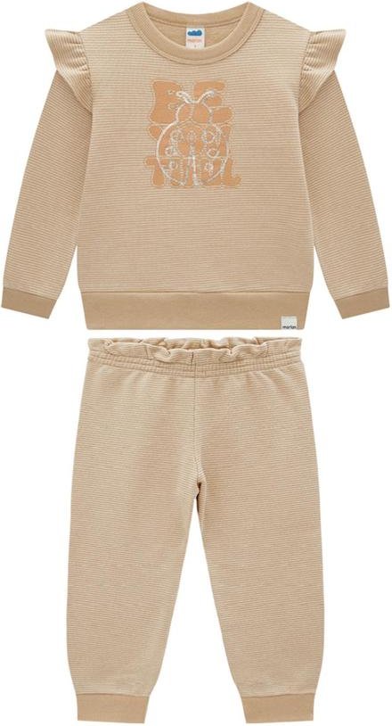 Imagem principal Conjunto Blusão e Calça em Moletom Bege Marlan Marlan
