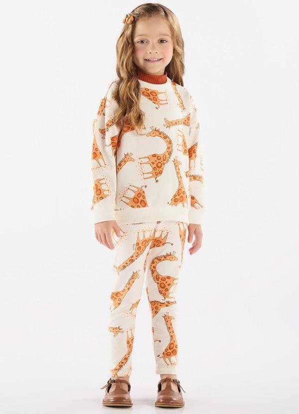 Conjunto Blusão e Calça Menina Bege