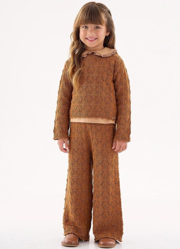 Conjunto Blusão e Calça para Menina Marrom