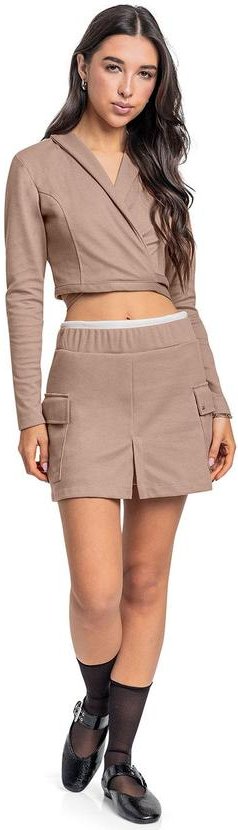 Conjunto com Blazer e Short-Saia Marrom