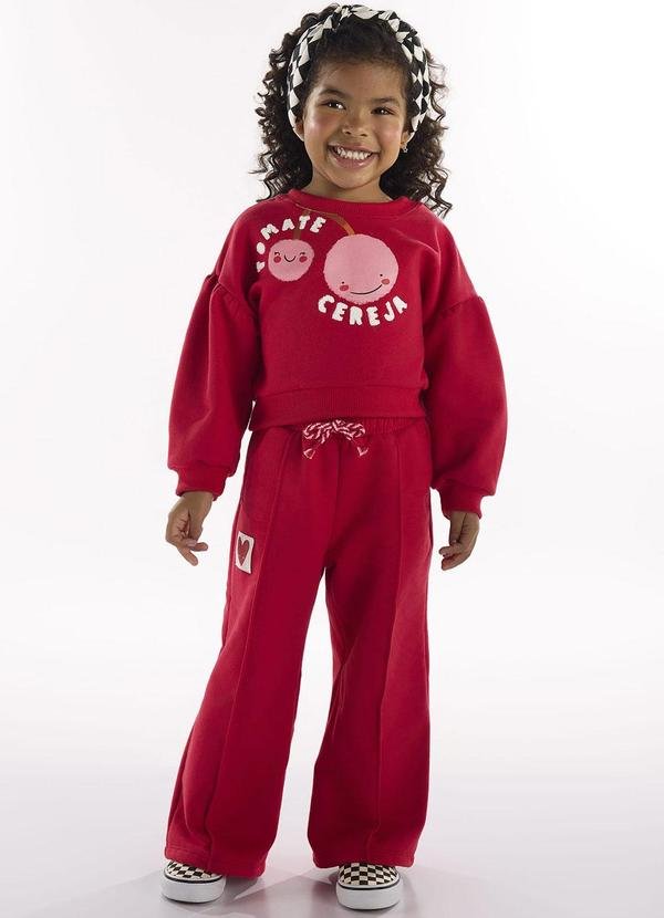 Imagem principal Conjunto com Blusão e Calça Vermelho Três e Já Três e Já