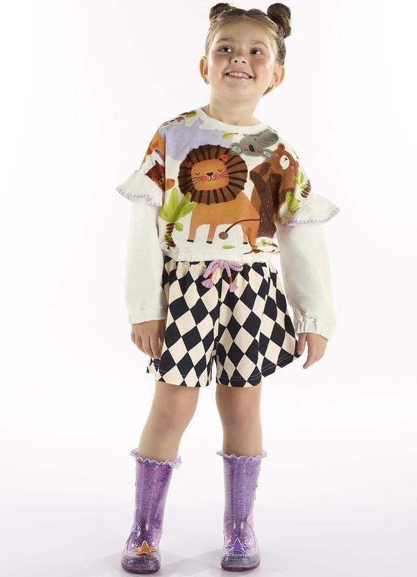 Imagem principal Conjunto com Blusão e Short Bege Três e Já Três e Já