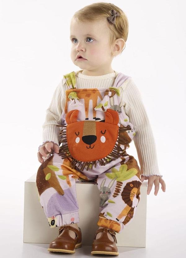 Imagem principal Conjunto com Body e Jardineira Bege Três e Já Três e Já