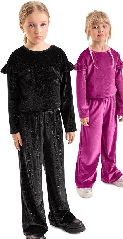 Imagem principal Conjunto Cropped e Wide Leg Infantil Preto Quimby Quimby