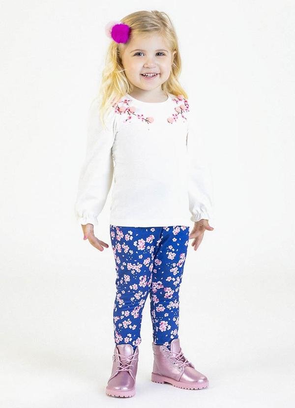 Conjunto em Cotton e Malha Lixada Branco