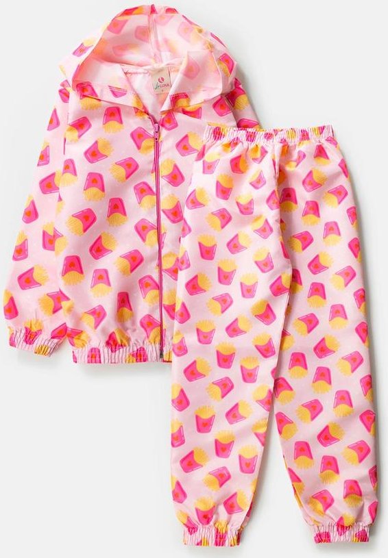 Imagem principal Conjunto Feminino Corta Vento Batata Fritas Rosa Laluna Laluna