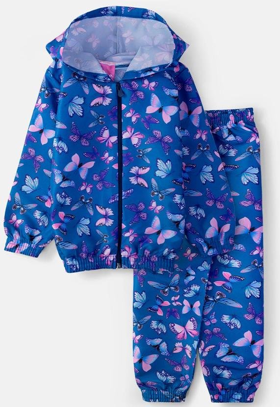 Imagem principal Conjunto Feminino Corta Vento Borboletas Marinho Laluna Laluna