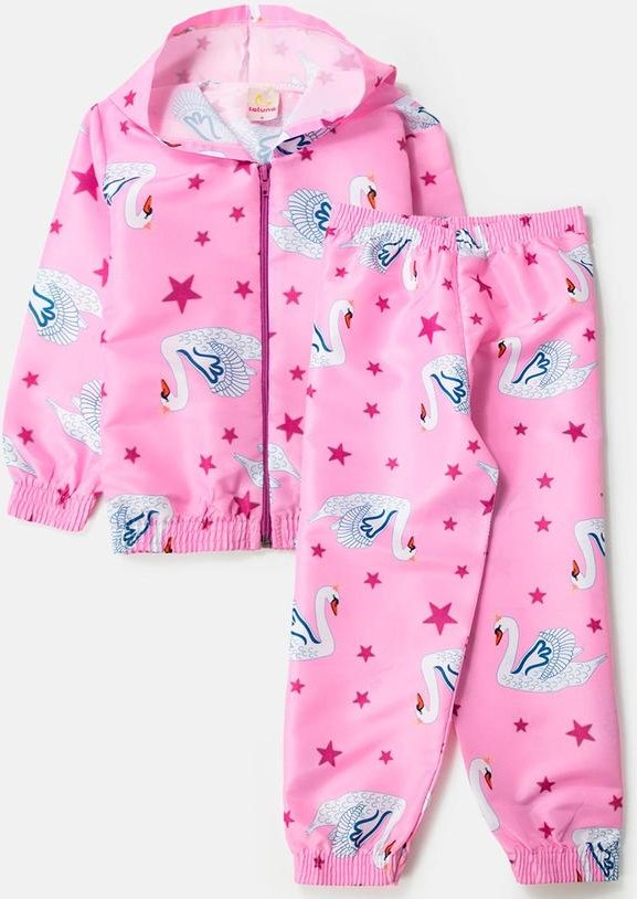 Imagem principal Conjunto Feminino Corta Vento Cisnes Rosa Laluna Laluna