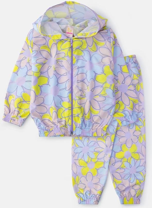 Imagem principal Conjunto Feminino Corta Vento Flores Lilás Laluna Laluna