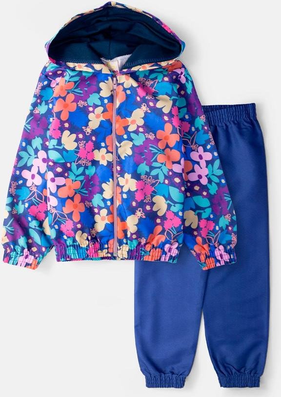 Imagem principal Conjunto Feminino Corta Vento Florido Marinho Laluna Laluna