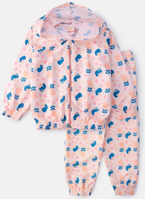 Imagem principal Conjunto Feminino Corta Vento Florido Rosa Bebê Laluna Laluna