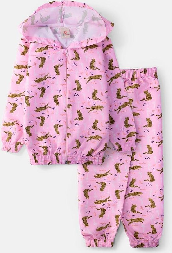 Imagem principal Conjunto Feminino Corta Vento Oncinhas Rosa Laluna Laluna