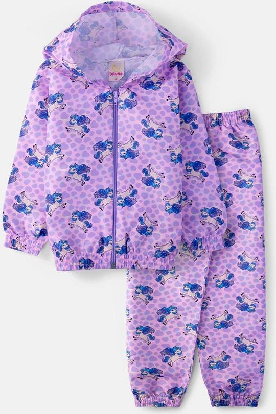 Imagem principal Conjunto Feminino Corta Vento Unicórnios Rosa Laluna Laluna