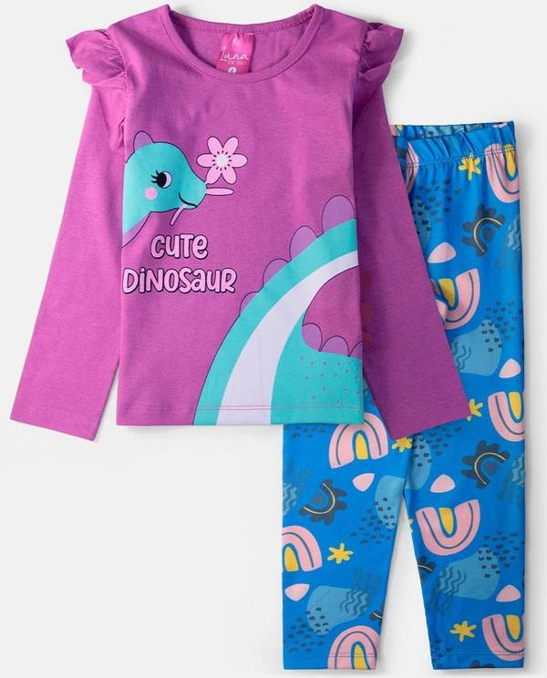 Imagem principal Conjunto Feminino Cute Dinosaur Orquídea Laluna Laluna