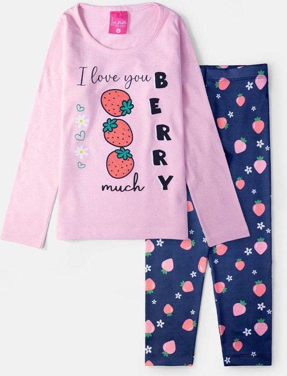 Imagem principal Conjunto Feminino I Love You Rosa Laluna Laluna