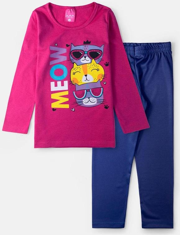 Imagem principal Conjunto Feminino Meow Pink Laluna Laluna