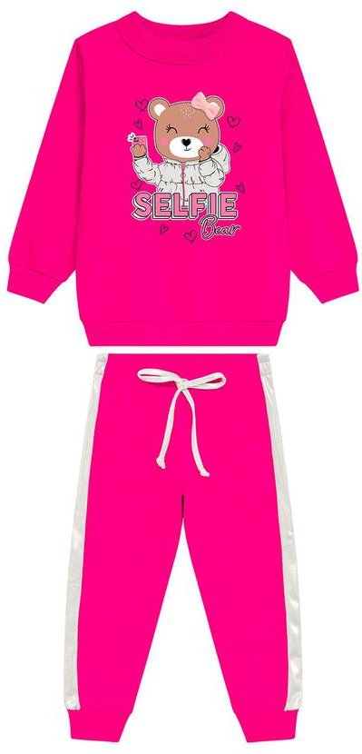 Conjunto Infantil Blusa Calça Moletom Rosa