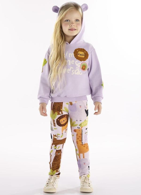 Conjunto Infantil Blusão e Calça Roxo