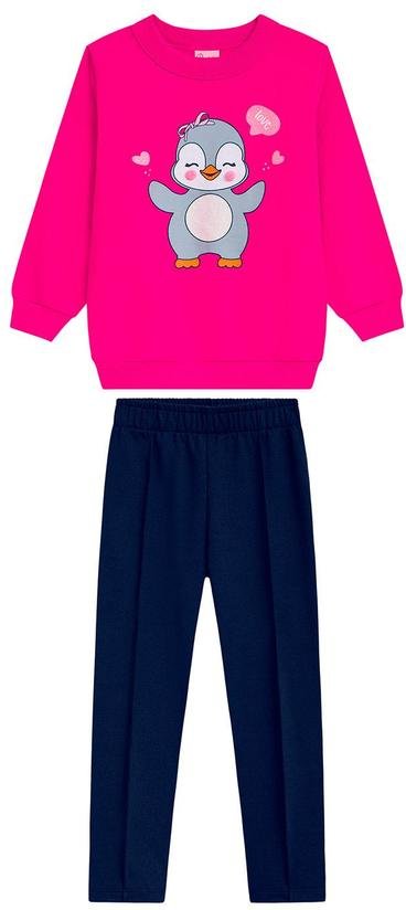 Conjunto Infantil com Legging Suedine Rosa