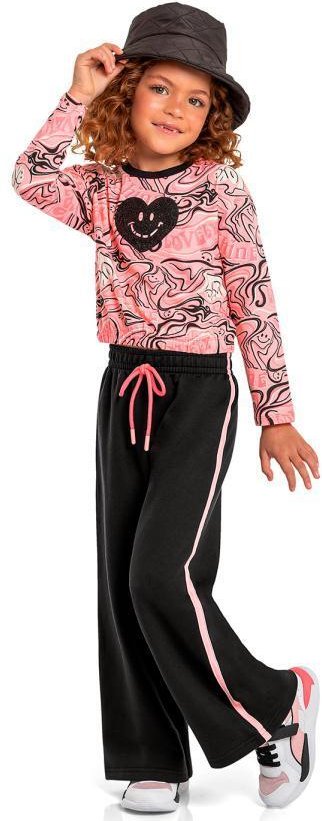 Imagem principal Conjunto Infantil Cropped e Calça Pantalona Rosa Quimby Quimby