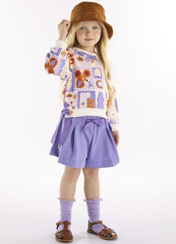 Imagem principal Conjunto Infantil em Moletom Bege Três e Já Três e Já